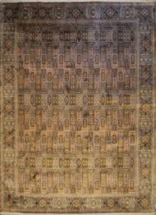 Шелковый Индийский ковер ручной работы Kashmir (Кашмир хешти)3.69x2.74