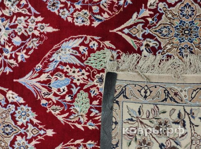 ковер ручной работы Иранский ковер ручной работы из шелка и шерсти Nain (Наин) 3.04x1.93 — фото 4