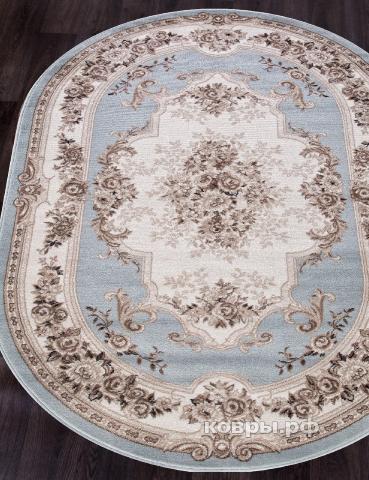ковер Merinos Valencia Deluxe 4015 l.blue-brown овал — фото 2