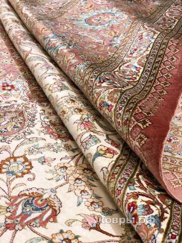 ковер ручной работы Шелковый Иранский ковер ручной работы Qum (Кум) 3.52x2.51 — фото 3