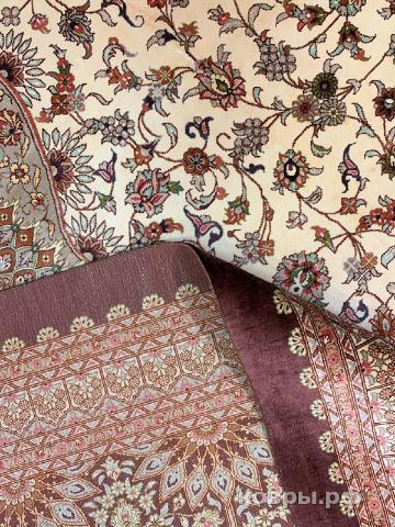 ковер ручной работы Шелковый Иранский ковер ручной работы Qum (Кум Ахмеди) 6x4 — фото 3