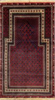 Шерстяной Иранский ковер ручной работы Namazlik (Намазлык ) 1.43x0.88