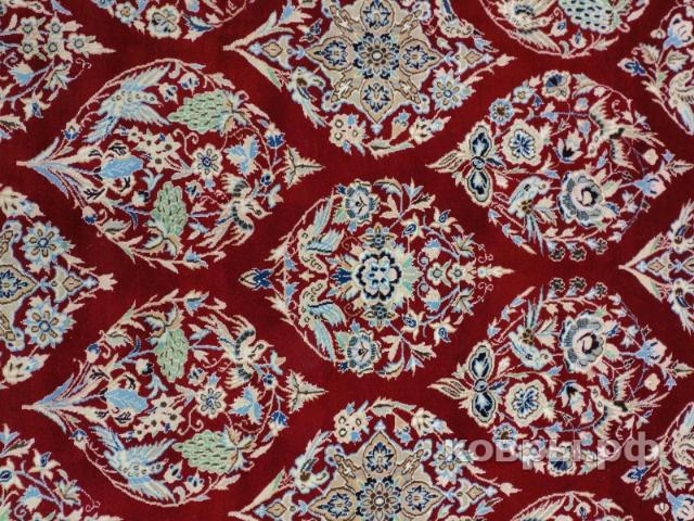 ковер ручной работы Иранский ковер ручной работы из шелка и шерсти Nain (Наин) 3.04x1.93 — фото 5