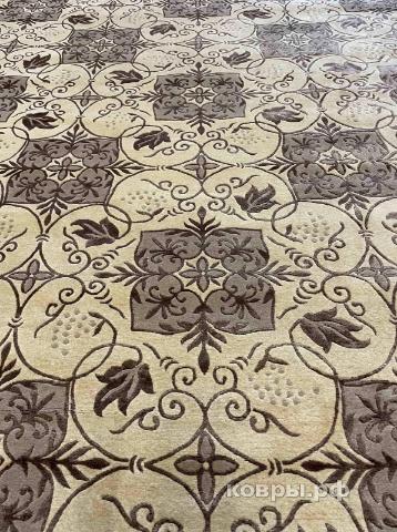 ковер ручной работы Китайский ковер ручной работы из шелка и шерсти 4.57x3.66 — фото 5