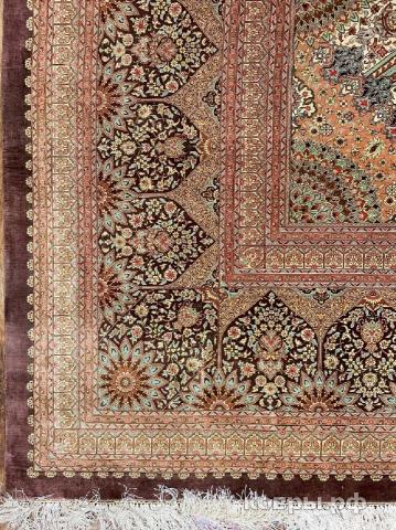 ковер ручной работы Шелковый Иранский ковер ручной работы Qum (Кум Ахмеди) 6x4 — фото 4