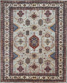 Шелковый Афганский ковер ручной работы Kazakh (Казах) 3.05x2.41