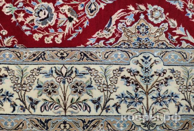 ковер ручной работы Иранский ковер ручной работы из шелка и шерсти Nain (Наин) 3.04x1.93 — фото 6