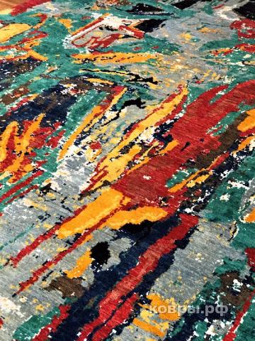 ковер ручной работы Шелковый Индийский ковер ручной работы 3.69x2.74 — фото 4