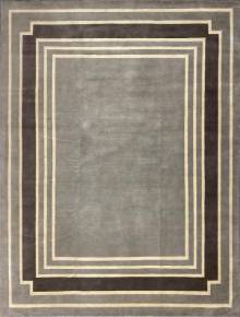 Индийский ковер ручной работы из шелка и шерсти 4.22x3.17