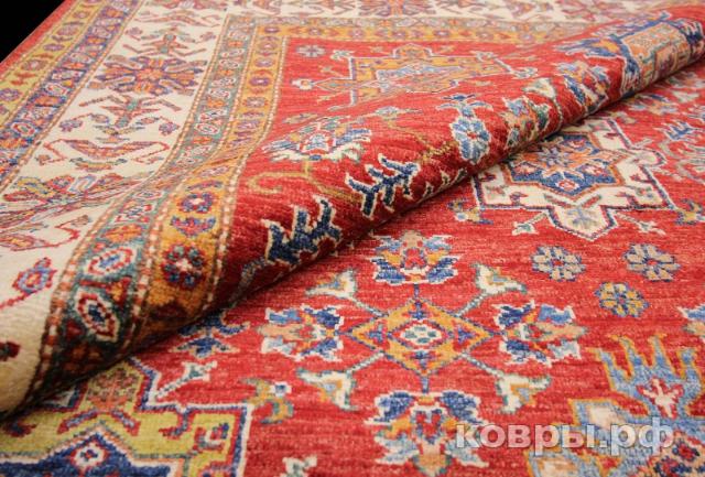 ковер ручной работы Афганский ковер ручной работы из шелка и шерсти Kazakh (Казах) 2.45x1.64 — фото 2