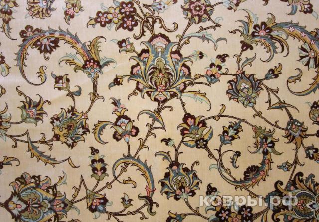 ковер ручной работы Шелковый Иранский ковер ручной работы Qum (Кум Авшан) 3.4x2.38 — фото 3