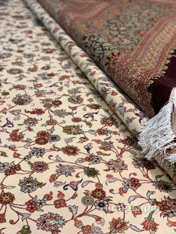 ковер ручной работы Шелковый Иранский ковер ручной работы Qum (Кум Ахмеди) 6x4 — фото 5