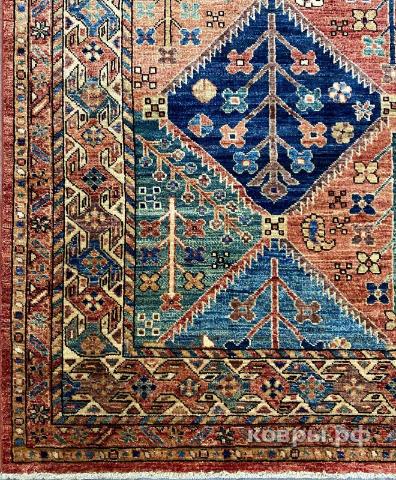 ковер ручной работы Шелковый Афганский ковер ручной работы Сhoubi (Чуби) 2.44x1.52 — фото 3