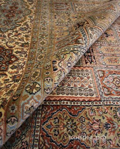 ковер ручной работы Шелковый Индийский ковер ручной работы Kashmir (Кашмир Хешти)  4.94x3.63 — фото 3