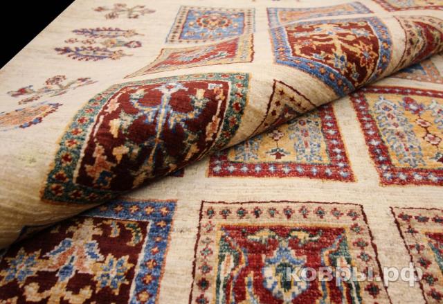 ковер ручной работы Шелковый Афганский ковер ручной работы Сhoubi Ziegler (Чуби бахтияри)2.31x1.67 — фото 3