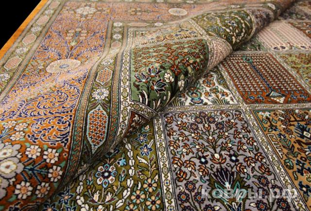 ковер ручной работы Шелковый Иранский ковер ручной работы 3.55x2.43 — фото 4