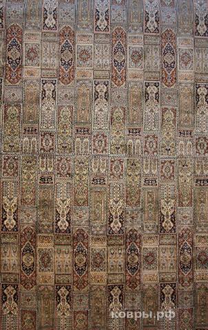 ковер ручной работы Шелковый Индийский ковер ручной работы Kashmir (Кашмир Хешти)  4.94x3.63 — фото 4