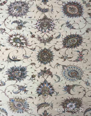 ковер ручной работы Иранский ковер ручной работы из шелка и шерсти Tabriz (Табриз Авшан) 2.09x1.53 — фото 2