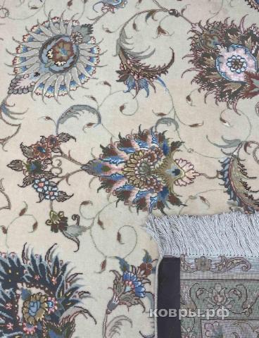 ковер ручной работы Иранский ковер ручной работы из шелка и шерсти Tabriz (Табриз Авшан) 2.09x1.53 — фото 3