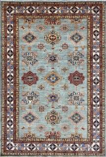 Шелковый Афганский ковер ручной работы Kazakh (Казах) 2.75x1.82