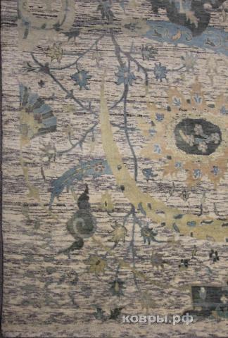 ковер ручной работы Индийский ковер ручной работы из шелка и шерсти 3.68x2.73 — фото 2