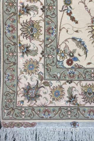 ковер ручной работы Иранский ковер ручной работы из шелка и шерсти Tabriz (Табриз Авшан) 2.09x1.53 — фото 4