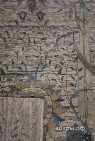 ковер ручной работы Индийский ковер ручной работы из шелка и шерсти 3.68x2.73 — фото 3