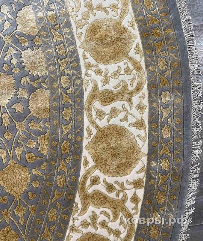 ковер ручной работы Индийский ковер ручной работы из шелка и шерсти Rajkumar (Ражкумар) 4x4 — фото 3