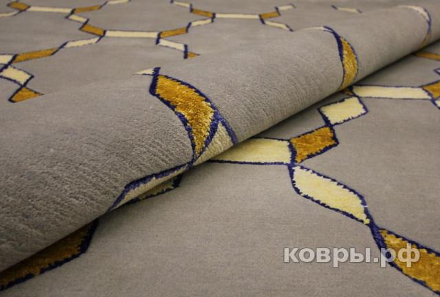 ковер ручной работы Индийский ковер ручной работы из шелка и шерсти 3.7x2.75 — фото 6