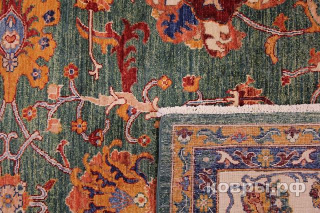 ковер ручной работы Шелковый Афганский ковер ручной работы Kazakh (Казах) 3.68x2.73 — фото 3