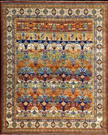 Шелковый Афганский ковер ручной работы Сhoubi (Чуби файн) 4.35x3.56