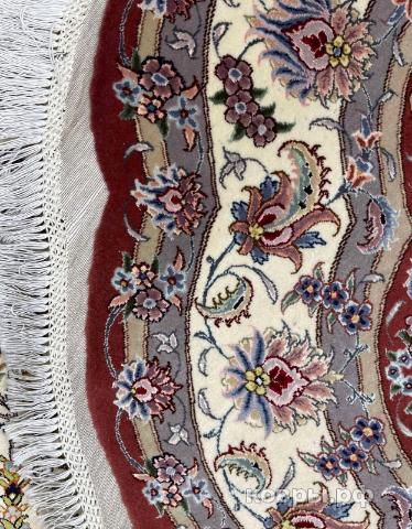 ковер ручной работы Иранский ковер ручной работы из шелка и шерсти Tabriz (Табриз)  2.03x2.03 — фото 2