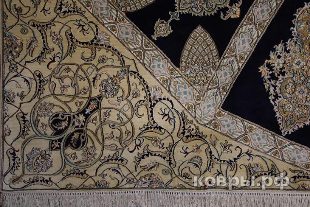 ковер ручной работы Шелковый Индийский ковер ручной работы Kashmir (Кашмир Гомбад) 2.5x2.5 — фото 2