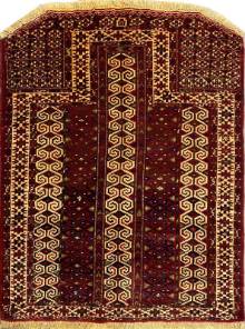 Шерстяной Иранский ковер ручной работы Namazlik (Намазлык ) 1.23x0.93