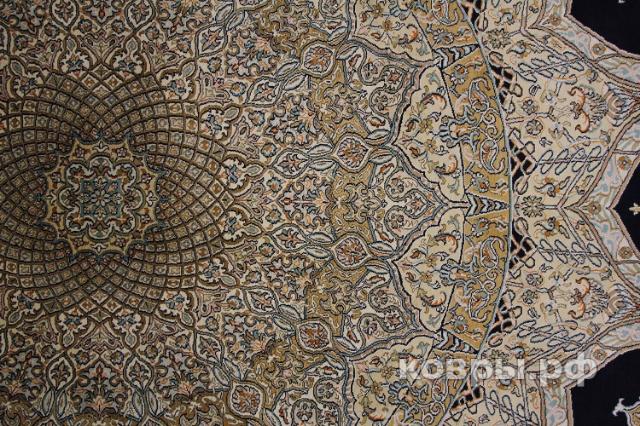 ковер ручной работы Шелковый Индийский ковер ручной работы Kashmir (Кашмир Гомбад) 2.5x2.5 — фото 3