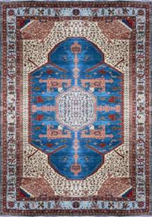 Шерстяной Индийский ковер ручной работы 4.23x3.02