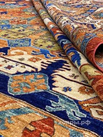 ковер ручной работы Шелковый Афганский ковер ручной работы Сhoubi (Чуби файн) 4.35x3.56 — фото 3