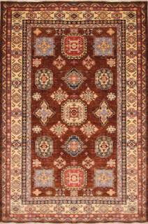 Афганский ковер ручной работы из шелка и шерсти Kazakh (Казах) 2.63x1.83