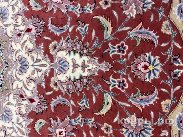 ковер ручной работы Иранский ковер ручной работы из шелка и шерсти Tabriz (Табриз)  2.03x2.03 — фото 4