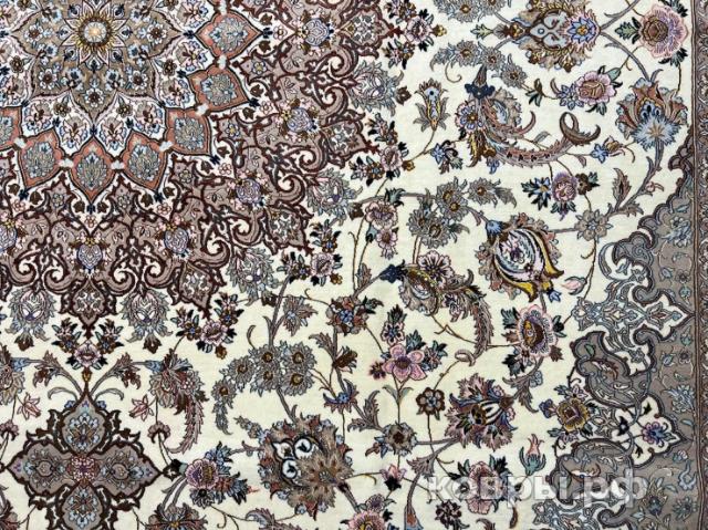 ковер ручной работы Иранский ковер ручной работы из шелка и шерсти Isfahan (Исфахан) 4.1x3.1 — фото 3