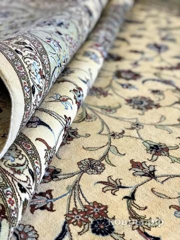 ковер ручной работы Шелковый Иранский ковер ручной работы Qum (Кум Кашан) 3.09x2.05 — фото 2