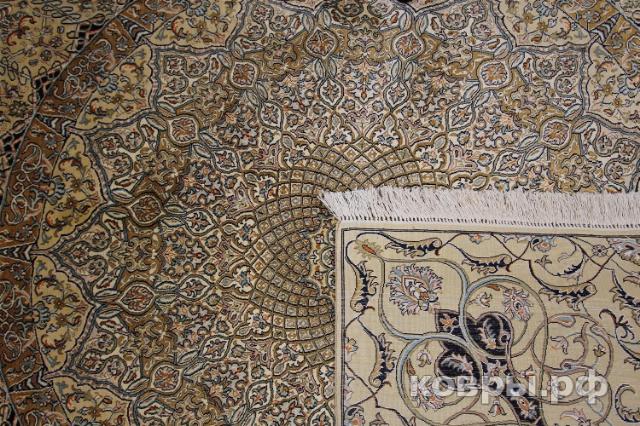 ковер ручной работы Шелковый Индийский ковер ручной работы Kashmir (Кашмир Гомбад) 2.5x2.5 — фото 5