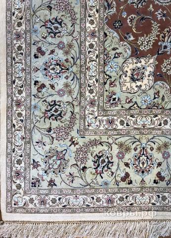 ковер ручной работы Шелковый Иранский ковер ручной работы Qum (Кум Кашан) 3.09x2.05 — фото 3