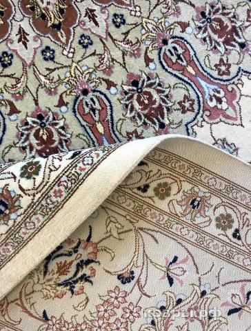 ковер ручной работы Шелковый Иранский ковер ручной работы Qum (Кум Кашан) 3.09x2.05 — фото 4