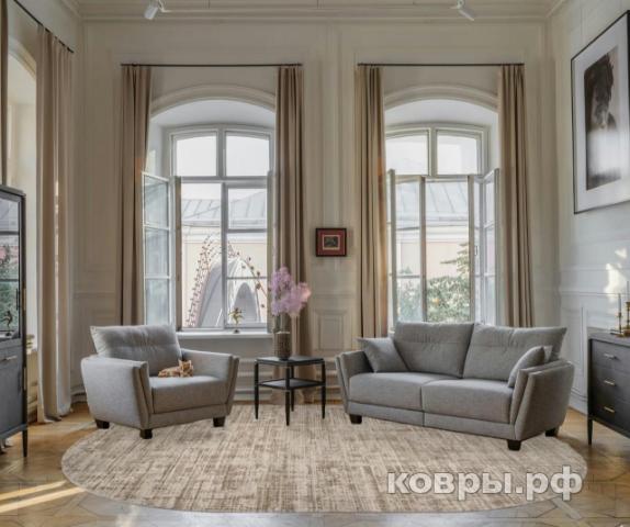 ковер Ковер VALENTIS AFINA F415AE BEIGE / L.BROWN Овал — фото 3