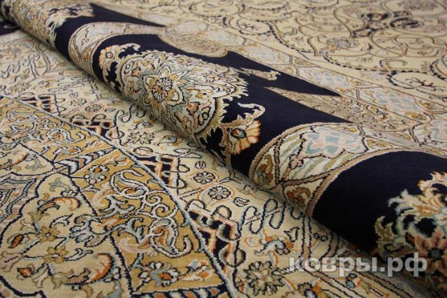 ковер ручной работы Шелковый Индийский ковер ручной работы Kashmir (Кашмир Гомбад) 2.5x2.5 — фото 6