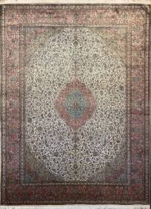 Шелковый Индийский ковер ручной работы Kashmir (Кашмир кашан) 3.73x2.79