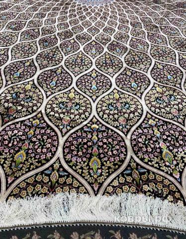 ковер ручной работы Шелковый Иранский ковер ручной работы Qum (Кум) 4x4 — фото 2