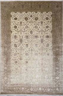 Индийский ковер ручной работы из шелка и шерсти 4.46x3.02