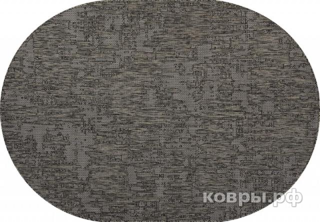 ковер Ковер Современный MERINOS KAIR S144 BLACK-GRAY Овал